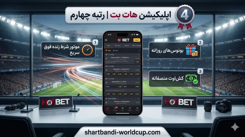 4️⃣ رتبه چهارم: اپلیکیشن هات بت (Hot Bet)